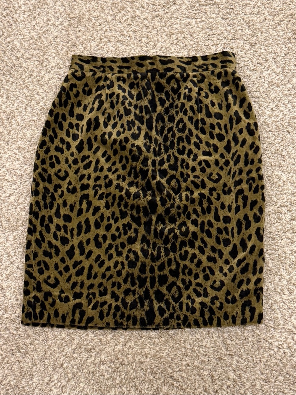 Vintage 80s 90s velvet leopard animal print mini skirt